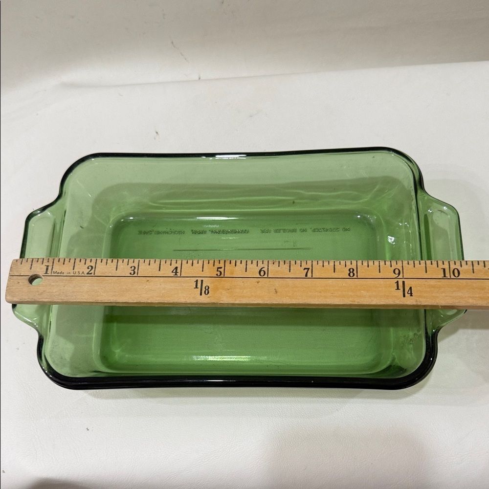 Anchor Hocking Forest Green Glass Bakeware Vintage 6 X 9 In 1 Qt Oven Microwave - Picture 5 of 13